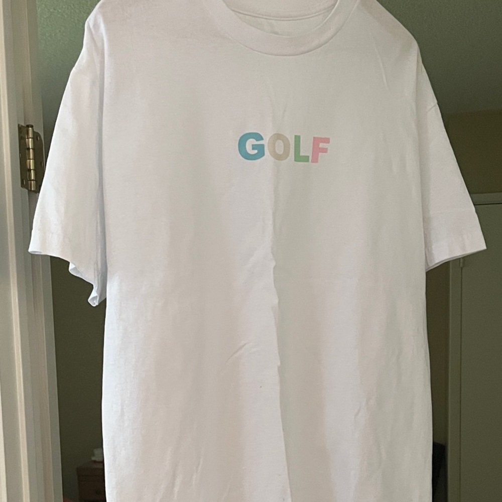 Men’s crew neck White logo T-Shirt EUC SizeL